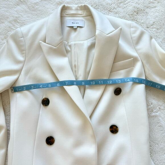 REISS women white jacket blazer size 2 US Retail 650$ - Picture 8 of 10